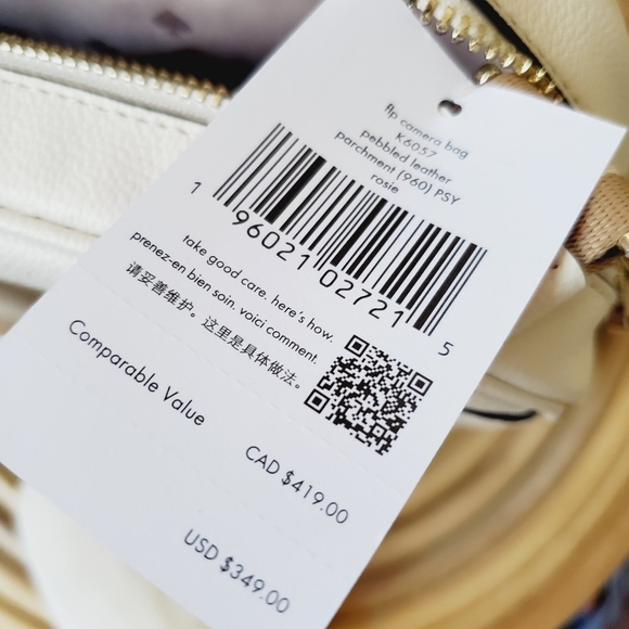 🆕 Kate Spade flap camera bag K6057 Pebbled leather Parchment Crossbody Rosie - Picture 6 of 8